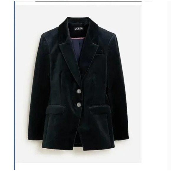 J Crew Nipped-In Blazer 6 NWT Stretch Velvet Black Academia Career Office BV203 - Picture 1 of 4